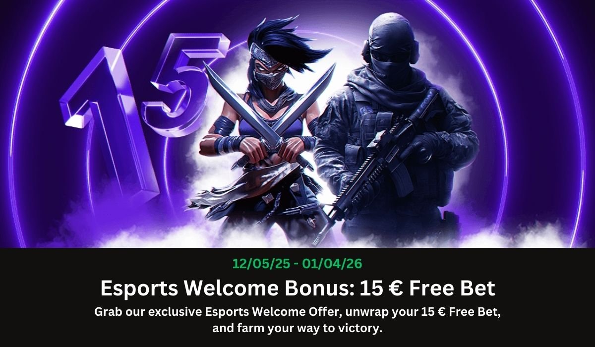 Esports Welcome Bonus 15 € Free Bet
